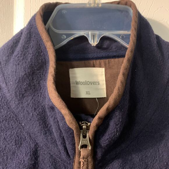 Woolovers Men's Organic Cotton Workwear Jacket Size XL Navy Blue Fleece Full Zip - Picture 5 of 7